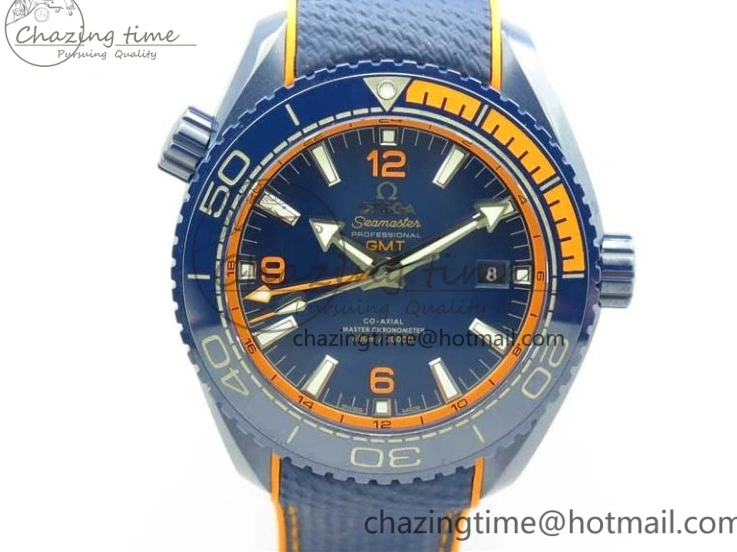 0316 Planet Ocean 45.5mm Big Blue Real Ceramic VSF 1:1 Best Edition on Blue Rubber Strap A8906 Super Clone Unique 7896